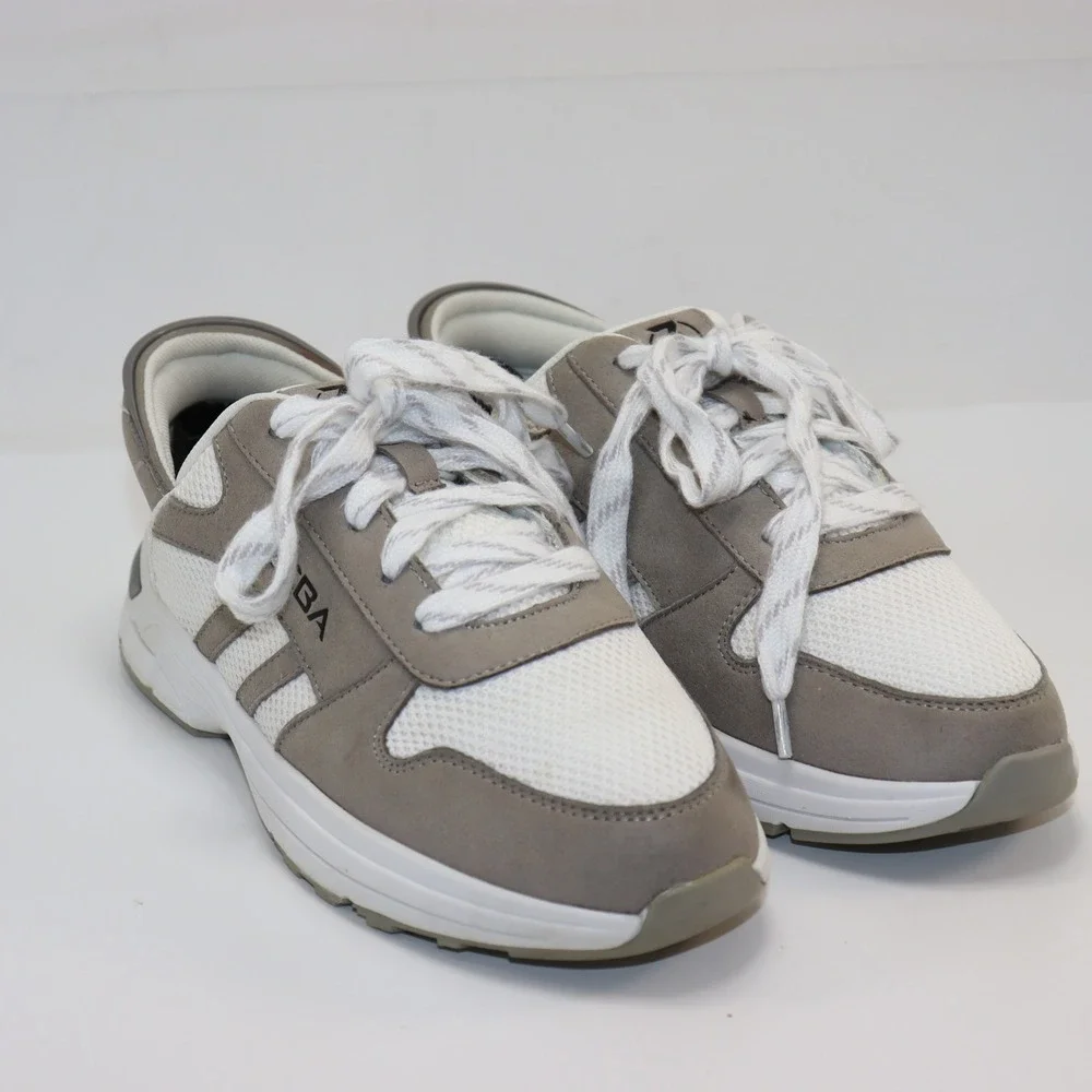 Zeba Hands-Free Sneakers 8‎ Gray White Womens Walking Shoes Slip On 04329